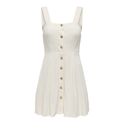 only-vestito-corto-donna-siesta-lino-viscosa-bottoni-loose-fit
