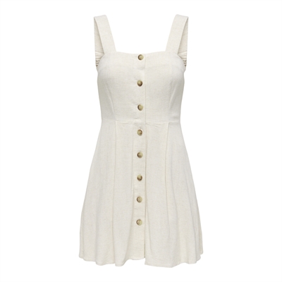 only-vestito-corto-donna-siesta-lino-viscosa-bottoni-loose-fit