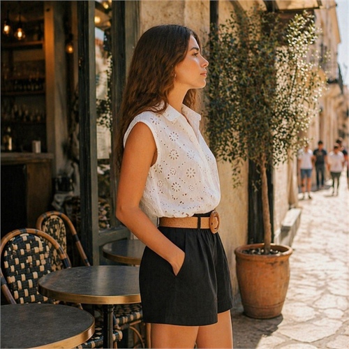 camicia-donna-only-alithea-crop-cotone-ricamo-box-fit-senza-maniche