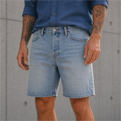Shorts Uomo Denim Relaxed Fit Vita Alta