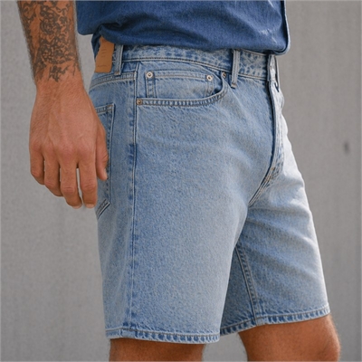 Shorts Uomo Denim Relaxed Fit Vita Alta