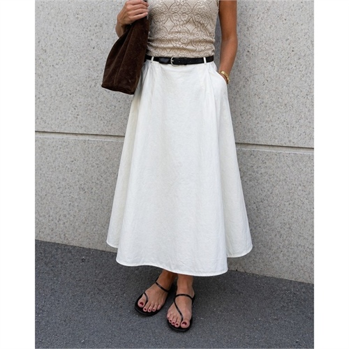 gonna-lunga-donna-only-zora-vita-alta-cotone-cintura-plissettata-15370607