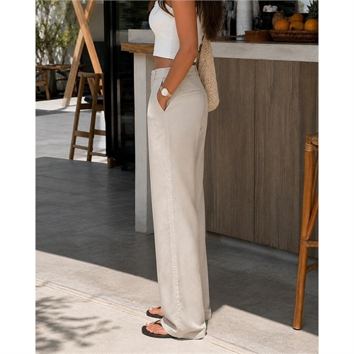Pantaloni Donna Only Aris Life Straight Fit – Vita Media in Viscosa EcoVero Eleganti