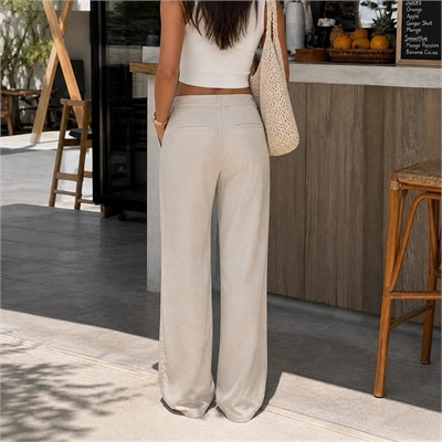 Pantaloni Donna Only Aris Life Straight Fit – Vita Media in Viscosa EcoVero Eleganti