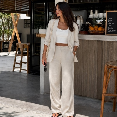 Pantaloni Donna Only Aris Life Straight Fit – Vita Media in Viscosa EcoVero Eleganti