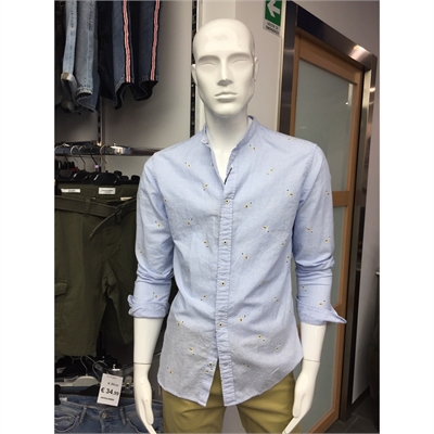 12187592 Camicia uomo in lino coreana Jack Jones
