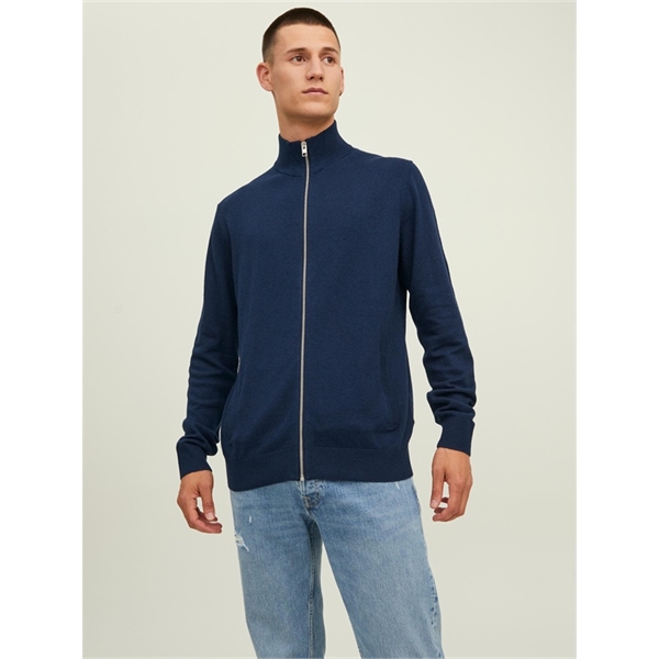 JACK&JONES pullover uomo full zip maglia _12220796 blu _3
